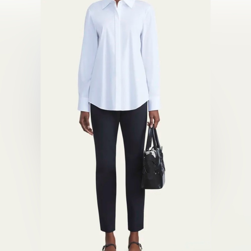 NWOT - Lafayette 148 Cropped Manhattan Wool Pants in Navy (sz 16)